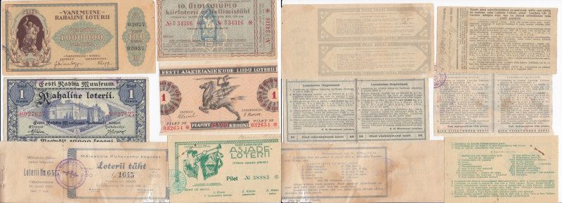 Estonia Lottery tickets 1927-1938 (6)
Sold as seen, no return.