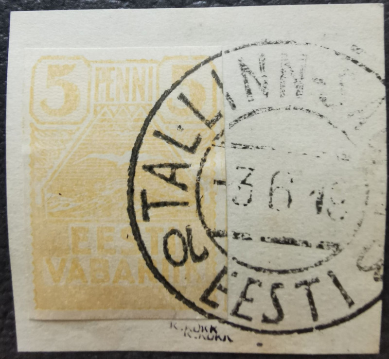 Estonia stamp 5 Penni 1919 Lemon yellow H/O B:2 2
Used. Ref. H/O B:2 (rare lemon...