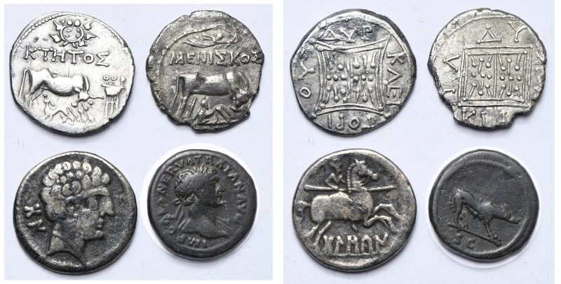 lot de 4 p.: Illyrie, Dyrrhachion, drachme, KTHTOΣ, couronne; MENIΣKOΣ, Victoire...