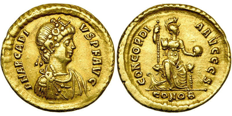 ARCADIUS (383-408), AV solidus, 383-388, Constantinople. Off. S. D/ DN ARCADI-VS...