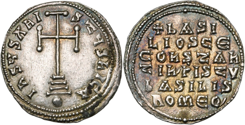 Basile Ier le Macédonien et Constantin (868-879), AR miliaresion, Constantinople...