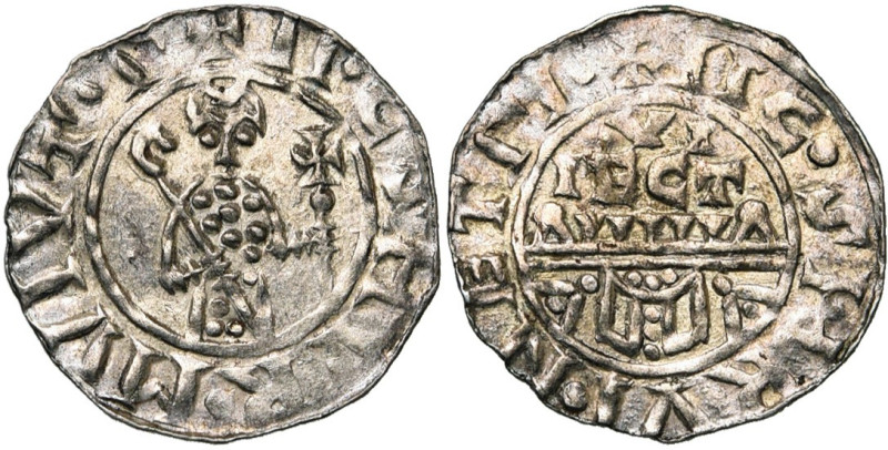 NEDERLAND, UTRECHT, Bisdom, Willem van Pont (1054-1076), AR denarius. Vz/ Bissch...