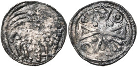 BRABANT, Duché, Henri Ier (1190-1235), AR denier à l'agneau, 1211-1235. D/ L'agneau pascal à d., t. à g., devant une bannière. R/ Croix brabançonne ca...