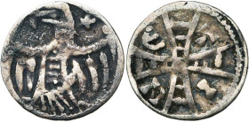 BRABANT, Duché, Henri II (1235-1248) - Henri III (1248-1261), AR denier à l'aigle, Bruxelles. D/ Aigle aux ailes éployées, t. à g. A d., une étoile. R...