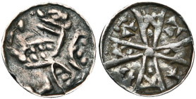 BRABANT, Duché, Henri II (1235-1248) - Henri III (1248-1261), AR denier au lion, Louvain. D/ Lion rampant à g. R/ Croix brabançonne cantonnée de B-A-T...