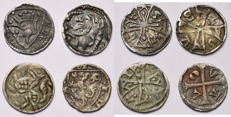 BRABANT, Duché, lot de 4 p. frappées à Louvain: Henri II - Henri III, denier au ...