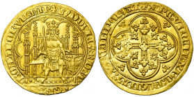BRABANT, Duché, Jean III (1312-1355), AV chaise d'or à l'écu, à partir de novembre 1338, Anvers. Au titre de Louis de Bavière, empereur (1317-1347). D...