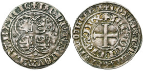 BRABANT, Duché, Jean III (1312-1355), AR gros au quadrilobe, décembre 1344, Anvers (?). D/ Dans un quadrilobe cantonné de quatre annelets, les armes é...