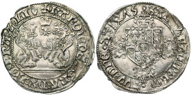 BRABANT, Duché, Charles le Téméraire (1467-1477), AR double briquet, 1475, Anvers. D/ Deux lions assis et affrontés. Entre leurs t., un briquet. R/ Ec...