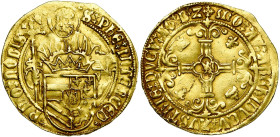 BRABANT, Duché, Charles Quint (1506-1555), AV florin d'or au saint Philippe, s.d. (1507-1520), Anvers. E onciaux. D/ Saint Philippe deb. de f., ten. d...