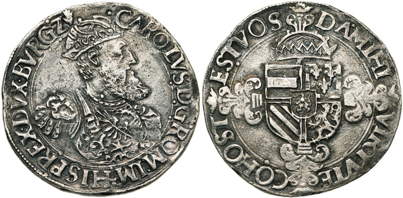 BRABANT, Duché, Charles Quint (1506-1555), AR florin Karolus d'argent, s.d. (154...