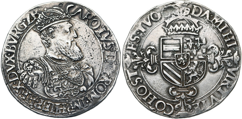 BRABANT, Duché, Charles Quint (1506-1555), AR florin Karolus d'argent, s.d. (154...