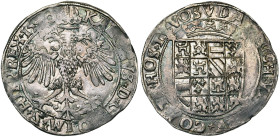 BRABANT, Duché, Charles Quint (1506-1555), AR 4 patards (vlieger), 1550, Anvers. D/ Aigle impériale couronnée. R/ Ecu aux seize quartiers couronné, su...