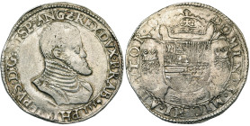 BRABANT, Duché, Philippe II (1555-1598), AR écu Philippe, 1559, Anvers. Au titre de roi d'Angleterre. D/ B. cuir. à d. PHILIPPVS dans la légende. R/ E...