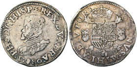BRABANT, Duché, Les Etats en révolte (1577-1581), AR écu Philippe, 1580, Anvers. D/ B. cuir. à g. R/ Ecu couronné sur une croix de Bourgogne, entre de...
