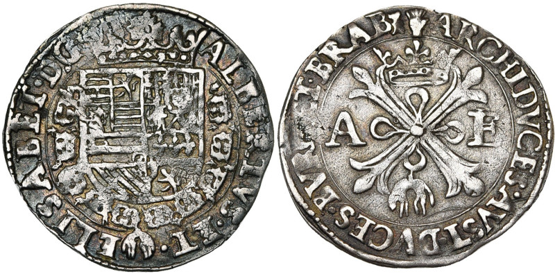 BRABANT, Duché, Albert et Isabelle (1598-1621), réal d'argent (5 patards), s.d. ...