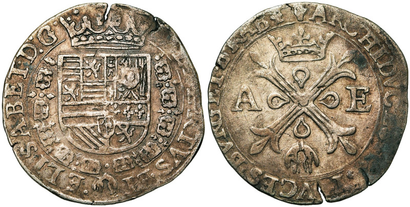 BRABANT, Duché, Albert et Isabelle (1598-1621), réal d'argent (5 patards), s.d. ...