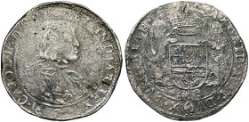 BRABANT, Duché, Charles II (1665-1700), AR ducaton, 1684, Anvers. Deuxième type. D/ B. juvénile à d., les cheveux longs, une large cravate au cou. R/ ...
