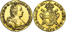 BRABANT, Duché, Marie-Thérèse (1740-1780), AV souverain, 1750, Anvers. Premier type. Module réduit. Tranche cordonnée en creux. D/ B. couronné à d. R/...