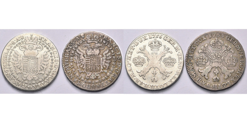 BRABANT, Duché, François Ier (1745-1765), lot de 2 p.: demi-couronne, 1756, Anve...