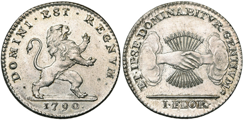 BRABANT, Duché, Etats-Belgiques-Unis (1790), AR florin, 1790, Bruxelles. Deuxièm...