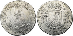 TOURNAI, Seigneurie, Les Etats en révolte (1577-1581), AR écu des Etats, 1579. D/ B. du roi à mi-corps à g., couronné et cuirassé, ten. un grand scept...