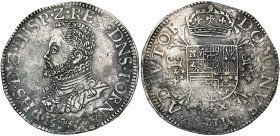 TOURNAI, Seigneurie, Philippe II (1555-1598), AR écu Philippe, 1588. D/ B. cuirassé à g. R/ Ecu couronné avec écusson de Portugal sur le tout, sur une...
