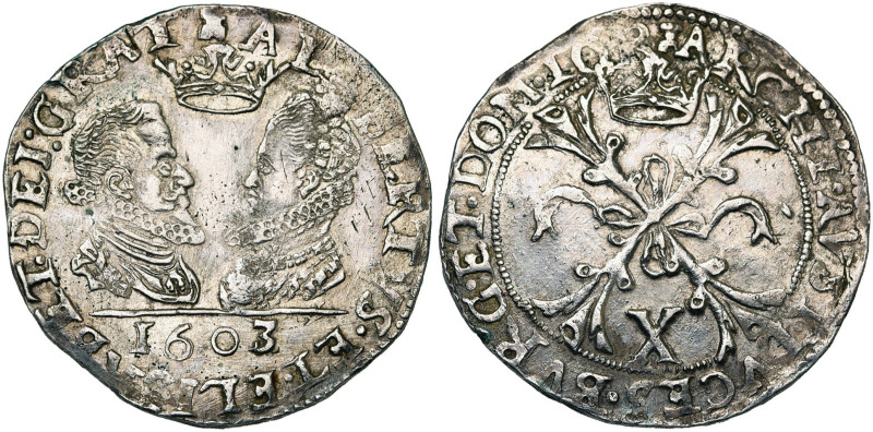 TOURNAI, Seigneurie, Albert et Isabelle (1598-1621), AR demi-florin (10 sols), 1...