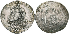 TOURNAI, Seigneurie, Albert et Isabelle (1598-1621), AR triple réal, 1607. Avec tour au droit et au revers. D/ B. accolés à g. R/ Ecu parti d'Autriche...