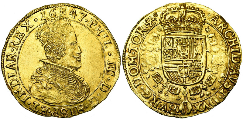 TOURNAI, Seigneurie, Philippe IV (1621-1665), AV double souverain, 1647. Deuxièm...