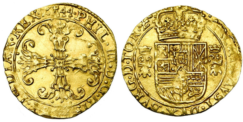 TOURNAI, Seigneurie, Philippe IV (1621-1665), AV couronne d'or, 1644. D/ Croix à...