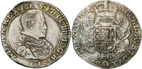 TOURNAI, Seigneurie, Philippe IV (1621-1665), AR demi-ducaton, 1649. Deuxième type. D/ B. dr. et cuir. à d. R/ Ecu couronné, tenu par deux lions. En d...