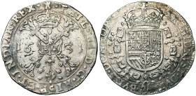 TOURNAI, Seigneurie, Philippe IV (1621-1665), AR patagon, 1631. D/ Croix de Bourgogne sous une couronne, portant le bijou de la Toison d'or. R/ Ecu co...