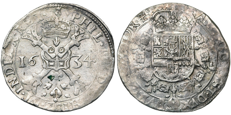 TOURNAI, Seigneurie, Philippe IV (1621-1665), AR patagon, 1634. D/ Croix de Bour...