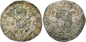 TOURNAI, Seigneurie, Philippe IV (1621-1665), AR patagon, 1650. D/ Croix de Bourgogne sous une couronne, portant le bijou de la Toison d'or. R/ Ecu co...