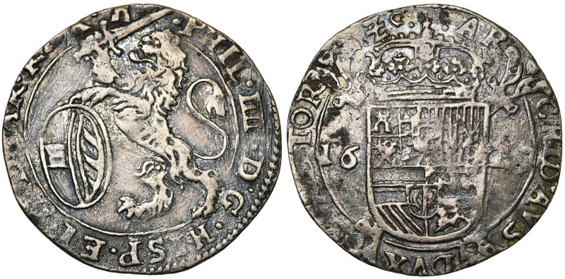 TOURNAI, Seigneurie, Philippe IV (1621-1665), AR escalin, 1629. D/ Lion deb. à g...