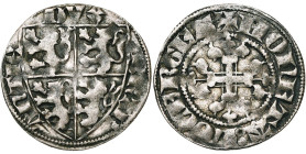 LUXEMBOURG, Duché, Wenceslas Ier (1353-1383), AR esterlin (brabantinus), vers 1370, Luxembourg. D/ Ecu écartelé de Bohême, Brabant, Luxembourg (sans l...