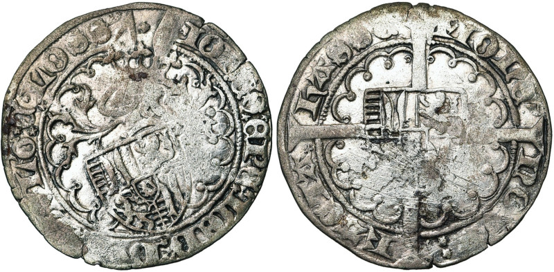 LIEGE, Principauté, Jean de Heinsberg (1419-1455), AR double heaume (double gros...