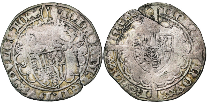 LIEGE, Principauté, Jean de Heinsberg (1419-1455), AR double heaume (double gros...