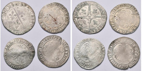 LIEGE, Principauté, Louis de Bourbon (1456-1482), lot de 4 p frappées à Hasselt: blanc à l'L, s.d.; patard, 1478, Hasselt (croisette et étoile); patar...