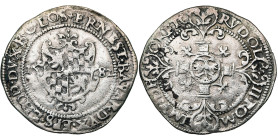 LIEGE, Principauté, Ernest de Bavière (1581-1612), AR ernestus (réal), 1582, Hasselt. Au titre de Rodolphe II de Habsbourg (1576-1612). D/ Cartouche a...