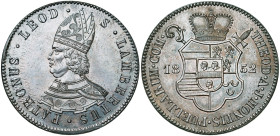 LIEGE, Principauté, Théodore de Montpellier, Cu liard, 1852, C. Jéhotte (Bruxelles). Hybride avec le droit de l'escalin et le droit du liard du Siège ...