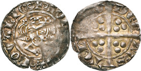 HERSTAL, Jean de Louvain, dit Jean Tristan (1285-1309), billon esterlin. D/ +IOHES DE LOVANIO B. de f. R/ DNS- DE H-ARS-TEL Croix longue cantonné...