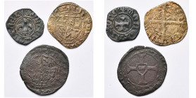 GERDINGEN, Johanna van Merwede (1449-1467), lot van 3 st.: maille tournois, Frans type; mijt en dubbele mijt, Brabants type. Lucas 5, 10, 14.

Fraai...