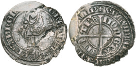 HEINSBERG, Godfried III van Dalenbroeck (1361-1395), AR dubbele schilling. Vz/ [+ h]ER GODERTE- ER VAN hEN[B'] Staande vorst met scepter en wereldbol,...