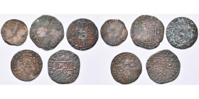 RECKHEIM, lot van 5 st.: Gronsveld, Jan II van Bronckhorst (1588-1617), oord, z.j. (2); Reckheim, Willem II van Sombreffe (1400-1475), dubbele mijt; E...
