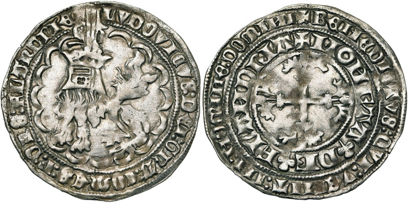 VLAANDEREN, Graafschap, Lodewijk van Male (1346-1384), AR dubbele groot (plak), ...