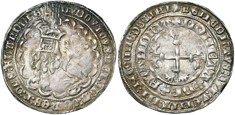 VLAANDEREN, Graafschap, Lodewijk van Male (1346-1384), AR dubbele groot (plak), ...