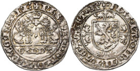 VLAANDEREN, Graafschap, Gent in opstand tegen Maximiliaan (1488-1492), AR dubbel vuurijzer, z.j. (1489). Vz/ Vuurijzer tussen twee tegenover elkaar zi...