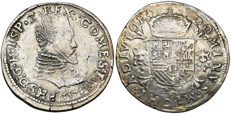 VLAANDEREN, Graafschap, Philips II (1555-1598), AR Philipsdaalder, 1576, Brugge....